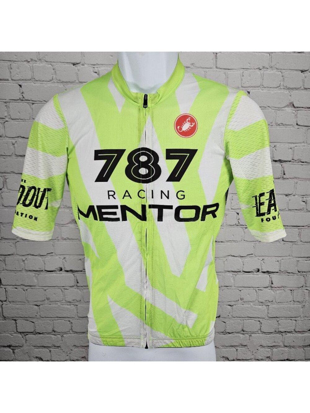 Castelli Green Full Zip Holland Racing Short Sleeve Bike Cycling Jersey Top XS